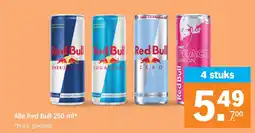 Albert Heijn Alle Red Bull 250 ml* aanbieding
