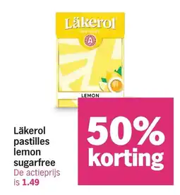 Albert Heijn Läkerol pastilles lemon sugarfree aanbieding