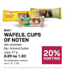 Ekoplaza Bett'r wafels, cups of noten aanbieding