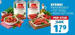 Sahan Supermarkten Efendi knakworst aanbieding