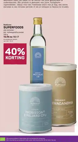 Ekoplaza Mattisson SUPERFOODS aanbieding
