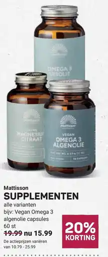 Ekoplaza Mattisson supplementen aanbieding
