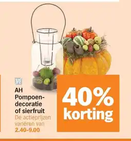 Albert Heijn AH Pompoen-decoratie of sierfruit aanbieding