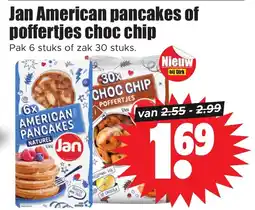Dirk Jan American pancakes of poffertjes choc chip aanbieding