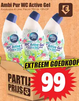 Dirk WC Active Gel Eucalyptus & Lime. Flacon 750 ml. OP=OP aanbieding