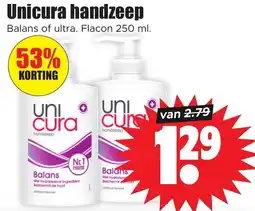 Dirk Unicura handzeep Balans of ultra. Flacon 250 ml. aanbieding