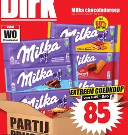 Dirk Milka chocoladereep aanbieding