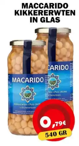 Avantage Supermarkt Macarido kikkererwten in glas aanbieding