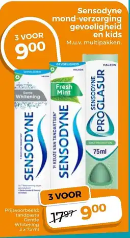 Trekpleister Sensodyne Mond-Verzorging Gevoeligheid en Kids aanbieding
