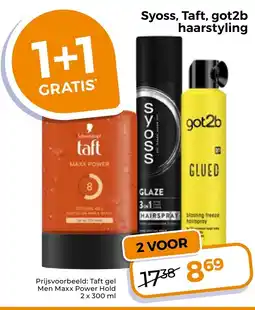 Trekpleister Syoss, Taft, got2b haarstyling aanbieding
