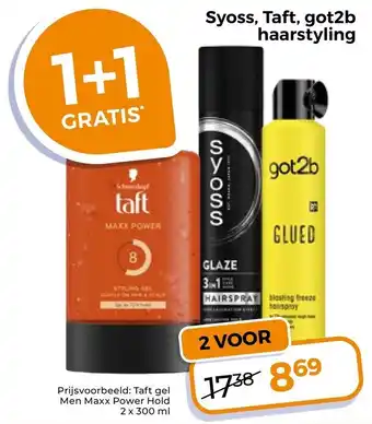 Trekpleister Syoss, Taft, Got2b Haarstyling aanbieding