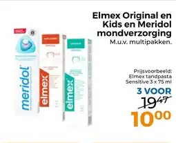 Trekpleister Elmex Original en Kids en Meridol Mondverzorging aanbieding