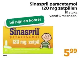 Trekpleister Sinaspril Paracetamol 120 mg Zetpillen aanbieding