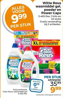 Trekpleister Witte Reus Wasmiddel Gel, Poeder en Power Caps aanbieding