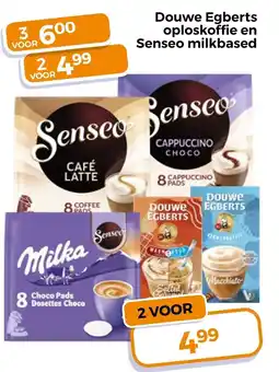 Trekpleister Douwe Egberts Oploskoffie en Senseo Milkbased aanbieding