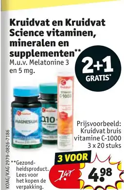 Kruidvat Kruidvat en Kruidvat Science vitaminen, mineralen en supplementen** aanbieding