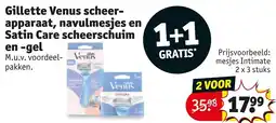 Kruidvat Gillette Venus scheerapparaat, navulmesjes en Satin Care scheerschuim en -gel aanbieding