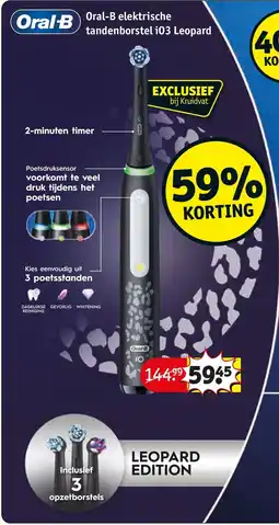 Kruidvat Oral-B elektrische tandenborstel i03 Leopard aanbieding