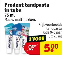 Kruidvat Prodent tandpasta in tube aanbieding