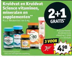 Kruidvat Kruidvat en Kruidvat Science vitaminen, mineralen en supplementen** aanbieding