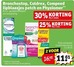 Kruidvat Bronchostop, Coldrex, Compeed lipblaasjes patch en Physiomer aanbieding