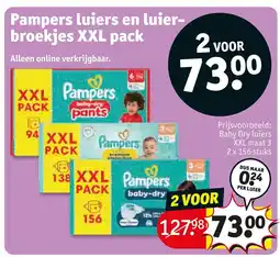 Kruidvat Pampers luiers en luierbroekjes XXL pack aanbieding