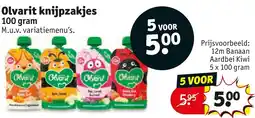 Kruidvat Olvarit knijpzakjes aanbieding