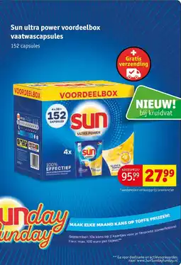 Kruidvat Sun ultra power voordeelbox vaatwascapsules aanbieding