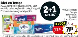Kruidvat Edet en Tempo aanbieding
