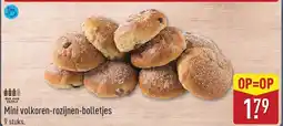 ALDI Mini volkoren-rozijnen-bolletjes aanbieding
