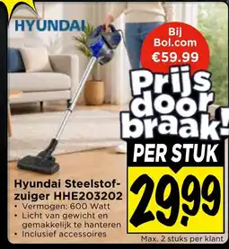 Vomar Voordeelmarkt Hyundai Steelstofzuiger HHE203202 aanbieding