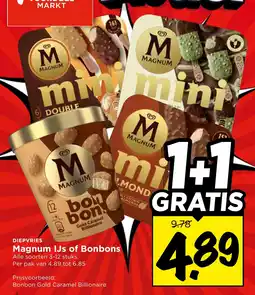 Vomar Voordeelmarkt Magnum IJs of Bonbons aanbieding