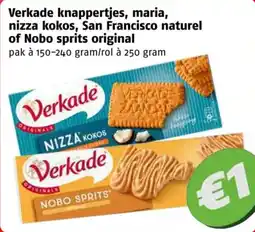Poiesz Verkade knappertjes, maria, nizza kokos, San Francisco naturel of Nobo sprits original aanbieding