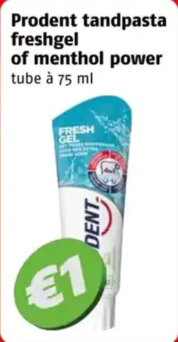 Poiesz Prodent tandpasta freshgel of menthol power aanbieding