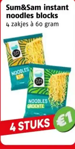 Poiesz Sum&Sam instant noodles blocks aanbieding