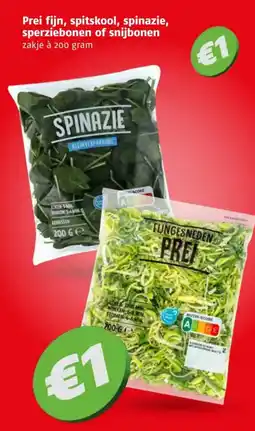 Poiesz Prei, spitskool, spinazie, sperziebonen of snijbonen aanbieding