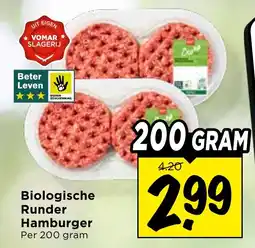 Vomar Voordeelmarkt Biologische Runder Hamburger aanbieding