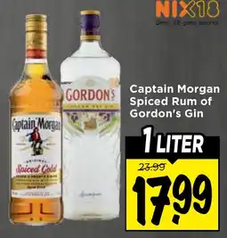 Vomar Voordeelmarkt Captain Morgan Spiced Rum of Gordon's Gin aanbieding