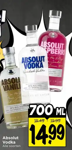 Vomar Voordeelmarkt Alle Absolut Vodka aanbieding