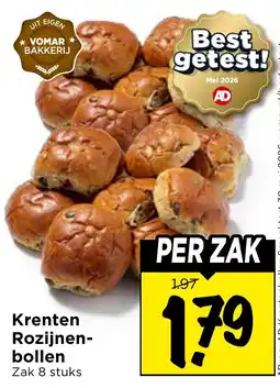 Vomar Voordeelmarkt Krenten Rozijnen-bollen aanbieding