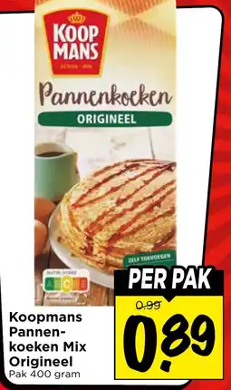 Vomar Voordeelmarkt Koopmans Pannenkoeken Mix Origineel aanbieding
