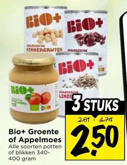 Vomar Voordeelmarkt Bio+ Groente of Appelmoes aanbieding