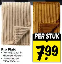 Vomar Voordeelmarkt Rib Plaid aanbieding