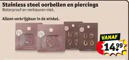 Kruidvat Stainless steel oorbellen en piercings aanbieding
