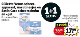 Kruidvat Gillette Venus scheerapparaat, navulmesjes en Satin Care scheerschuim en -gel aanbieding