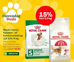 Welkoop Royal Canin honden- of kattenvoeding aanbieding