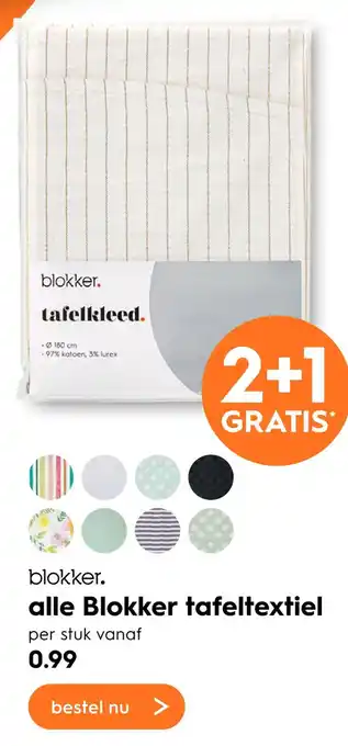 Blokker alle Blokker tafeltextiel aanbieding