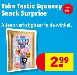 Kruidvat Taba Tastic Squeezysnack Surprise aanbieding