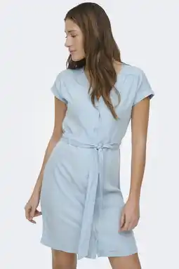Wehkamp ONLY korte jurk light blue denim aanbieding