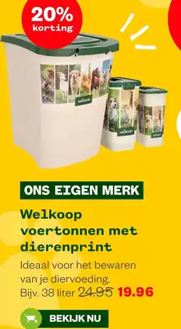 Welkoop Welkoop voertonnen met dierenprint aanbieding